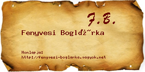 Fenyvesi Boglárka névjegykártya
