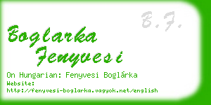 boglarka fenyvesi business card